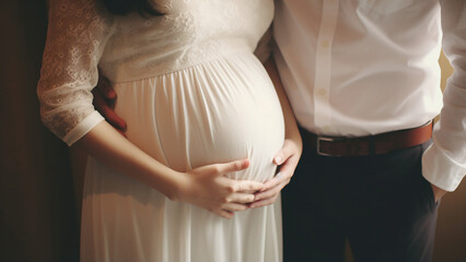 pregnant woman and husband . generative ai