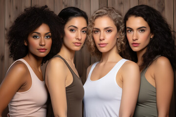 Obraz premium studio portrait of a diverse group of women