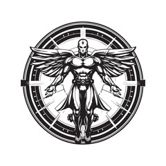 steel fighter eternity, vintage hand drawn illustration