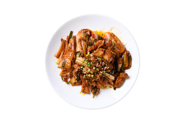 Korean stir fried kimchi cabbage with pork 