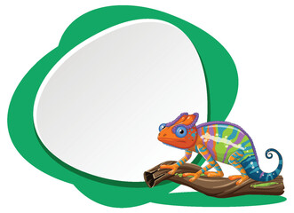 Adorable Chameleon Cartoon Banner