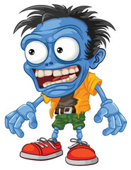 Creepy Scary Bald Zombie Monster Man Cartoon