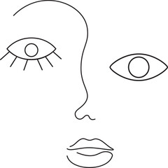 Modern line art face