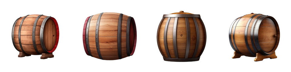 Wine Barrel clipart collection, vector, icons isolated on transparent background