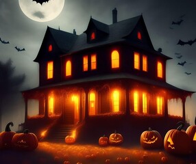 Fototapeta na wymiar Spooky 3D illustrations, Halloween, Spooky 