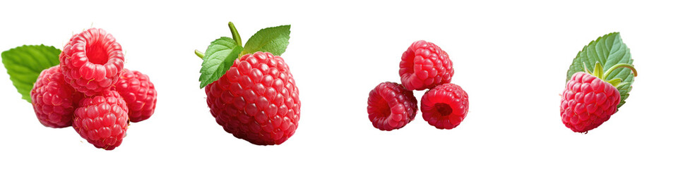 transparent background highlights ripe raspberry