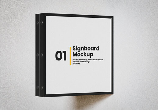 Square Signboard Mockup