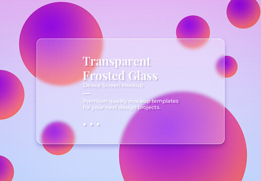 Transparent Frosted Glass Mockup