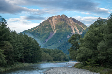 Yake dake mountain in Kamikochi. Famous mountain for trekking and hiking in Matsumoto,Nagano,Japan