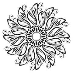 Mandala the swirls for printable coloring page or use as poster, card, flyer or T Shirt
