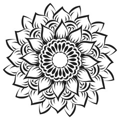Mandala the swirls for printable coloring page or use as poster, card, flyer or T Shirt