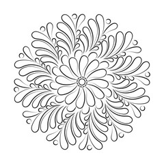 Mandala the swirls for printable coloring page or use as poster, card, flyer or T Shirt