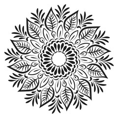 Mandala the swirls for printable coloring page or use as poster, card, flyer or T Shirt