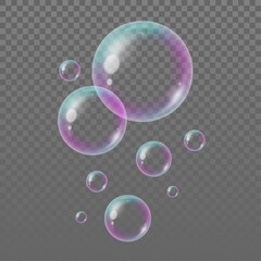 transparent multicolored soap bubble illustration