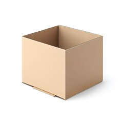 Mockup empty carton box isolated on white background.