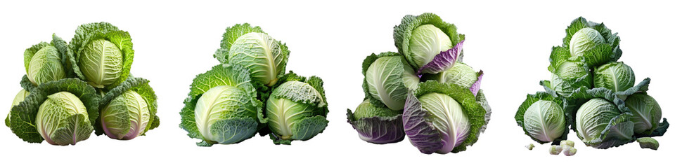 Obraz premium transparent background with cabbages
