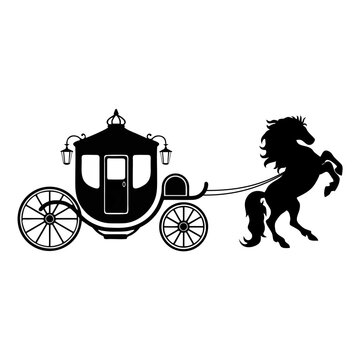 Horse and chariot silhouette