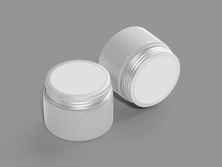 High Level Angle Two Jar White Blank 3D Mockup