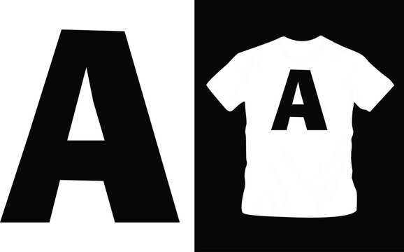 Simple Single Alphabet Shirt Design Editable Template