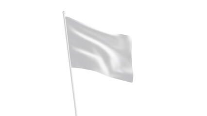 なびく白い旗の素材　3Dレンダリング　透過素材