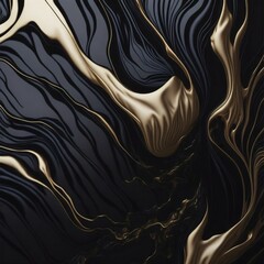 Gold and black background. Acrylic paint wallpaper.