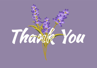 Thank You Business Card with Lavender. Suitable for your business or wedding invitation