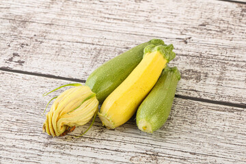 Raw baby organic zucchini heap
