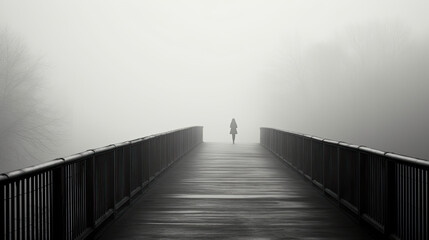 bridge in fog, mistycal