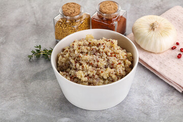 Vegan cuisine - boiled quinoa cereal