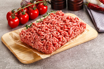 Raw minced beef uncooked meat
