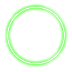 green circle neon frame
