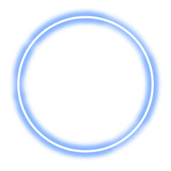 blue circle neon frame