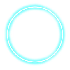cyan circle neon frame