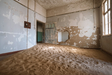 abandoned room with sand