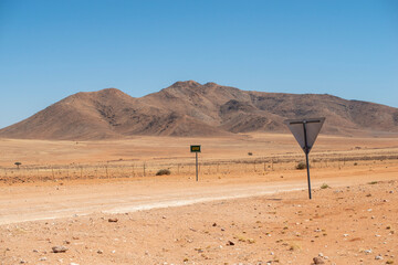 gravel road in Namibia