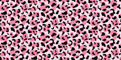 Pink Cheetah Seamless Pattern Leopard Background