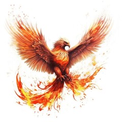 Obraz premium phoenix bird with flame around