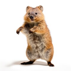 funny quokka in white background