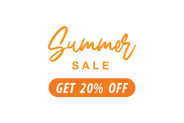Discount 20 percent ,Summer Sale Shopping Poster,banner with sale icon and text on transparent background, Summer sale banner template design For social media and websites Summer sale campaign.