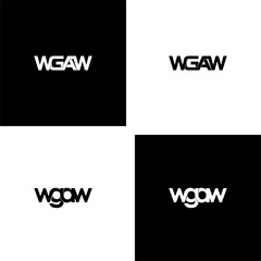 wgaw lettering initial monogram logo design set