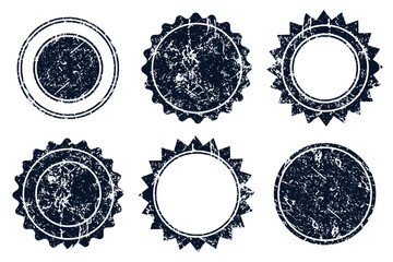 Vector Stamp without text. Set of Stamps. Black Stamps. Grunge Rubber Texture Stamp. Distressed Stamp Texture. Post Stamp Collection. Vector Stamps. Circle Stamps.