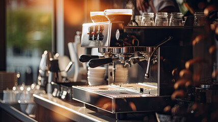 Perfect Brew: Espresso Machine at the Cafe