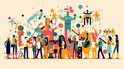 Concept vector illustration of LLM (Large Language Models).	
