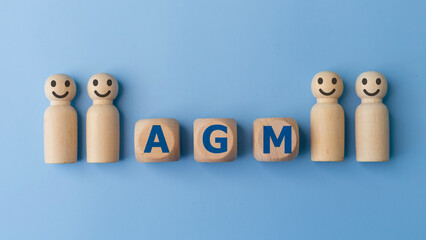 Conceptual image of a group of people with the word AGM. business concept. AGM annual general...