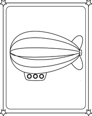 vector graphic illustration of car for education children's coloring book