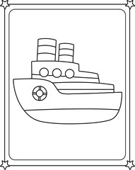 vector graphic illustration of car for education children's coloring book