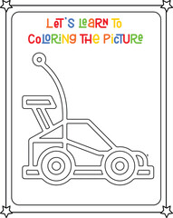 vector graphic illustration of bicycle for education children's coloring book