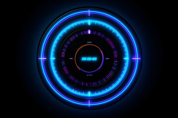 hitech dial button,circle line overlay,3d button,glow neon.