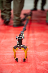 Remote controlled mechanical arm Used for inspecting objects suspected of being bombs.