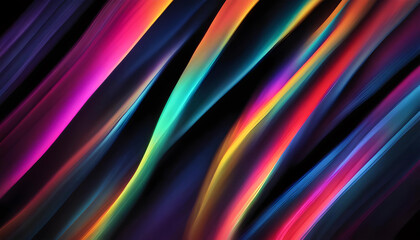 Colorful streamlined wave neon art background Generative AI